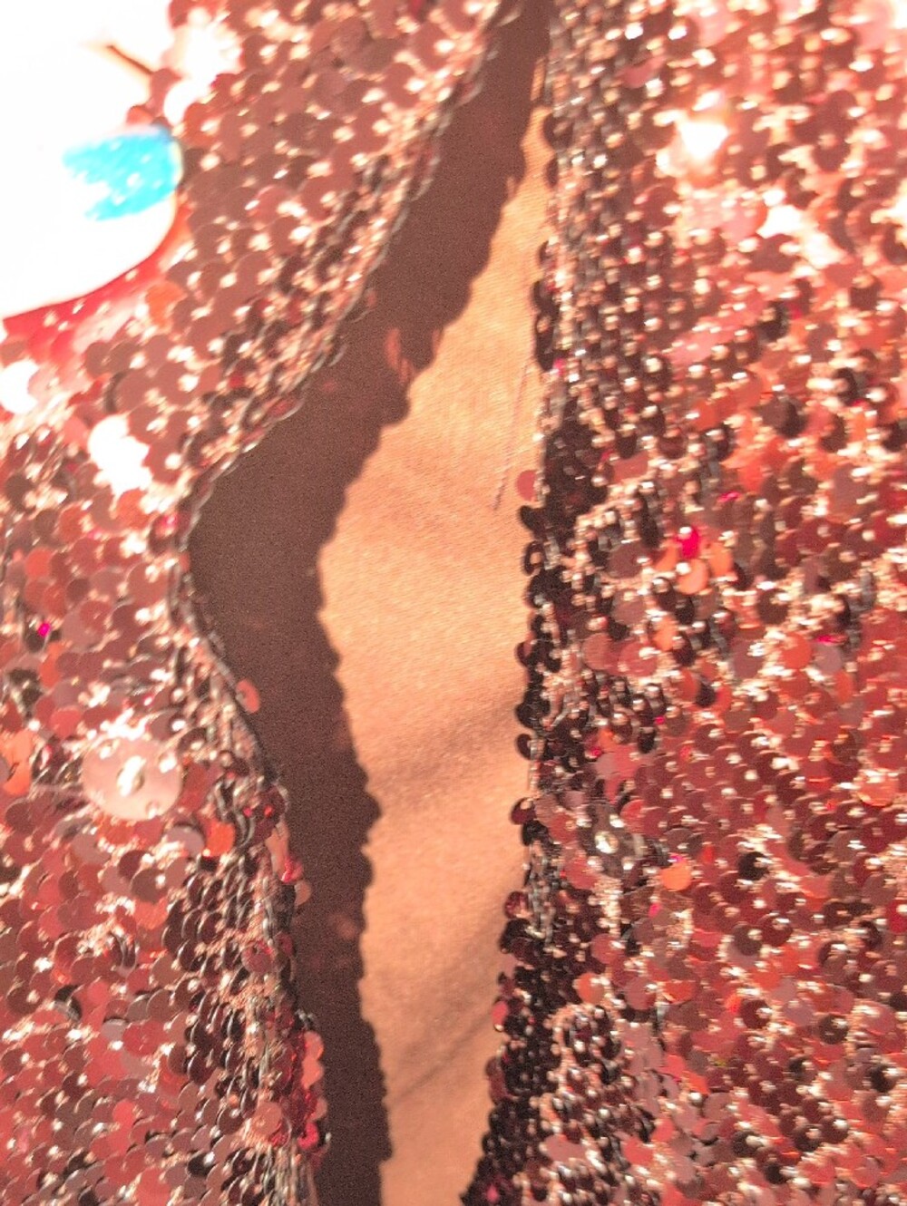 Bronze Sequin Feather-Cuff Blazer - Picture 8 of 15